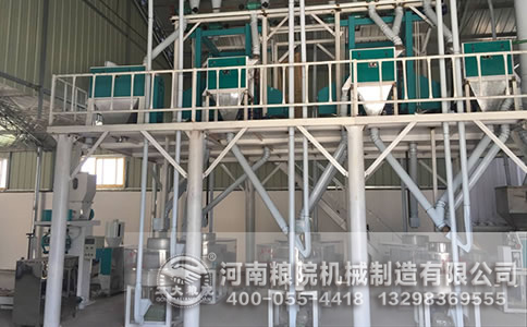 河南商丘客户7+1石磨面粉设备安装现场